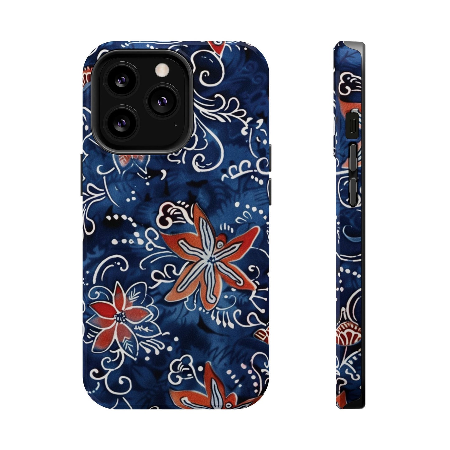 Floral Indigo Magnetic Impact Phone Case - DIGITAL X