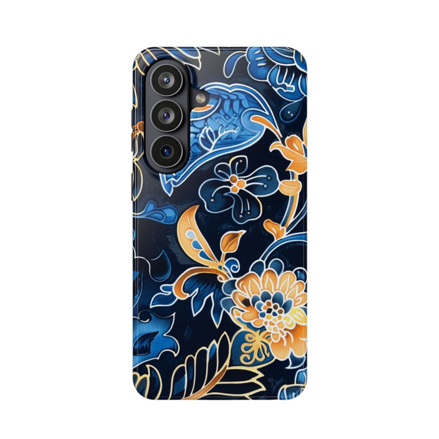 Floral Indigo Pattern Magnetic Impact Phone Case - DIGITAL X