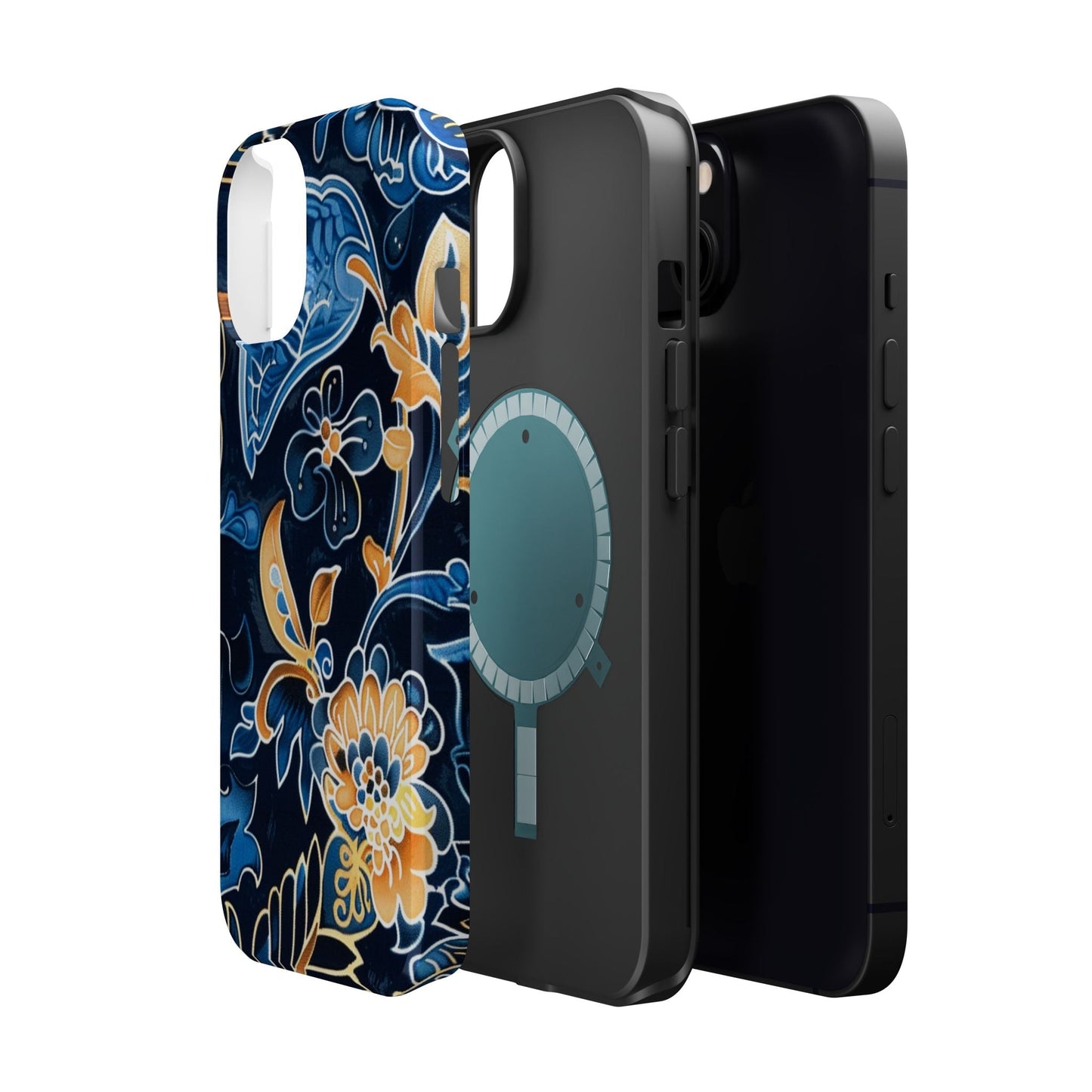 Floral Indigo Pattern Magnetic Impact Phone Case - DIGITAL X
