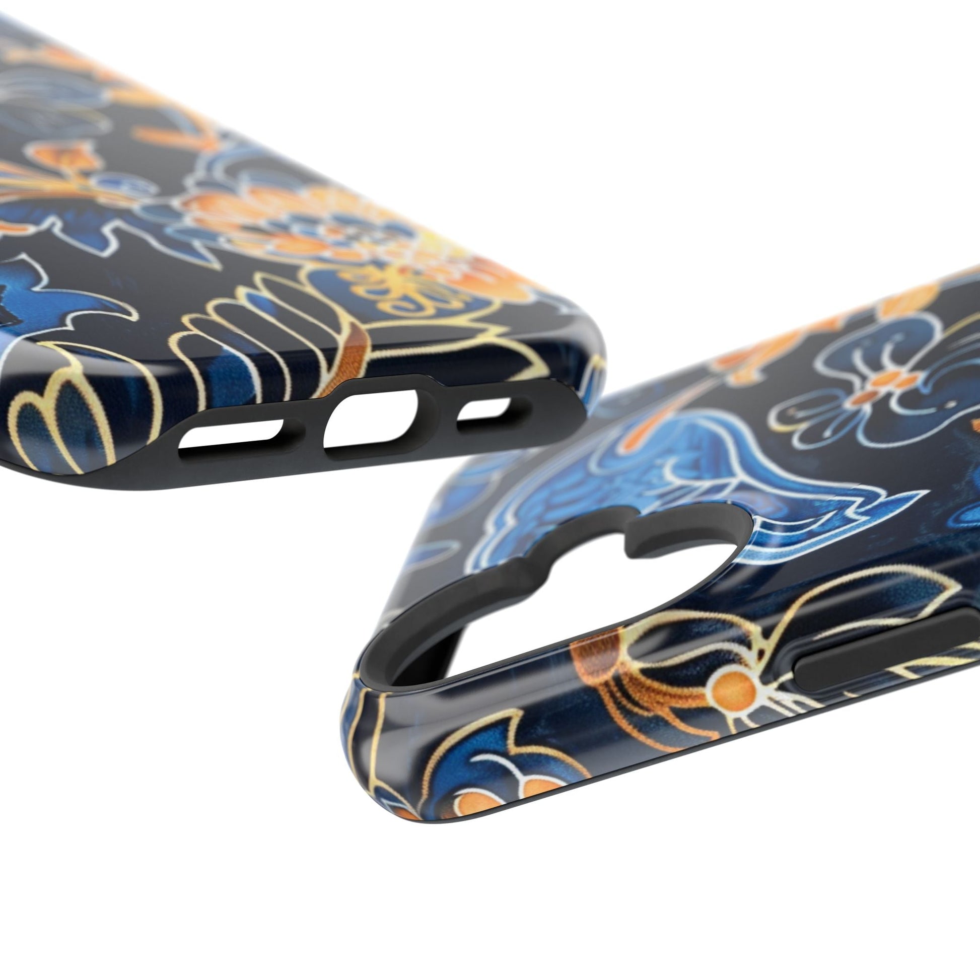 Floral Indigo Pattern Magnetic Impact Phone Case - DIGITAL X