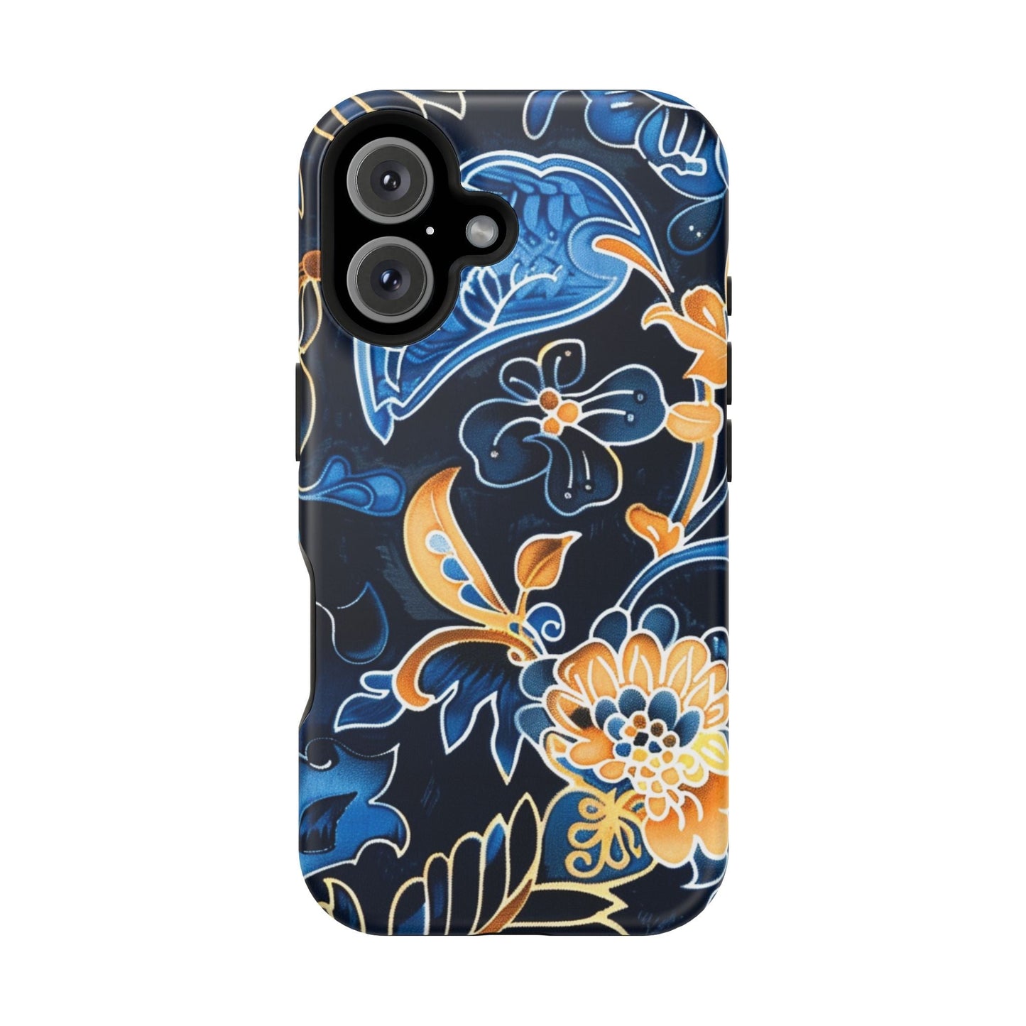 Floral Indigo Pattern Magnetic Impact Phone Case - DIGITAL X