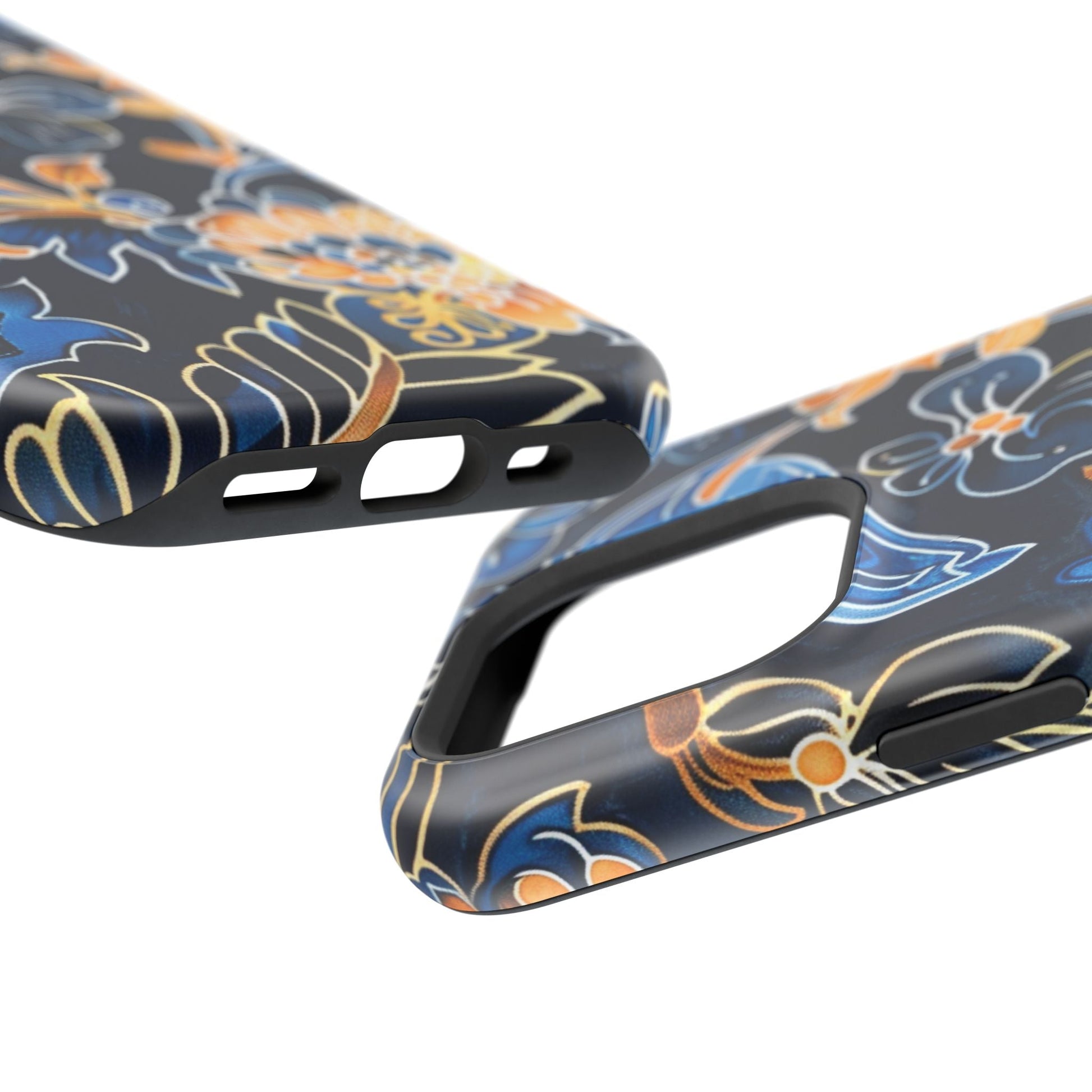 Floral Indigo Pattern Magnetic Impact Phone Case - DIGITAL X