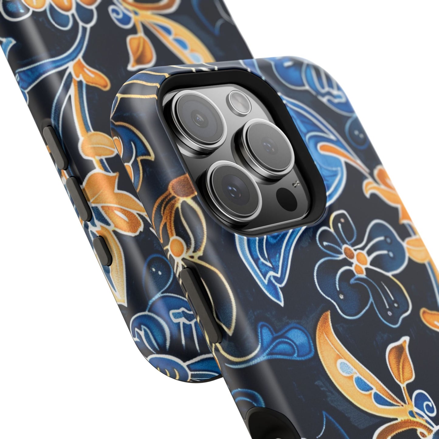 Floral Indigo Pattern Magnetic Impact Phone Case - DIGITAL X