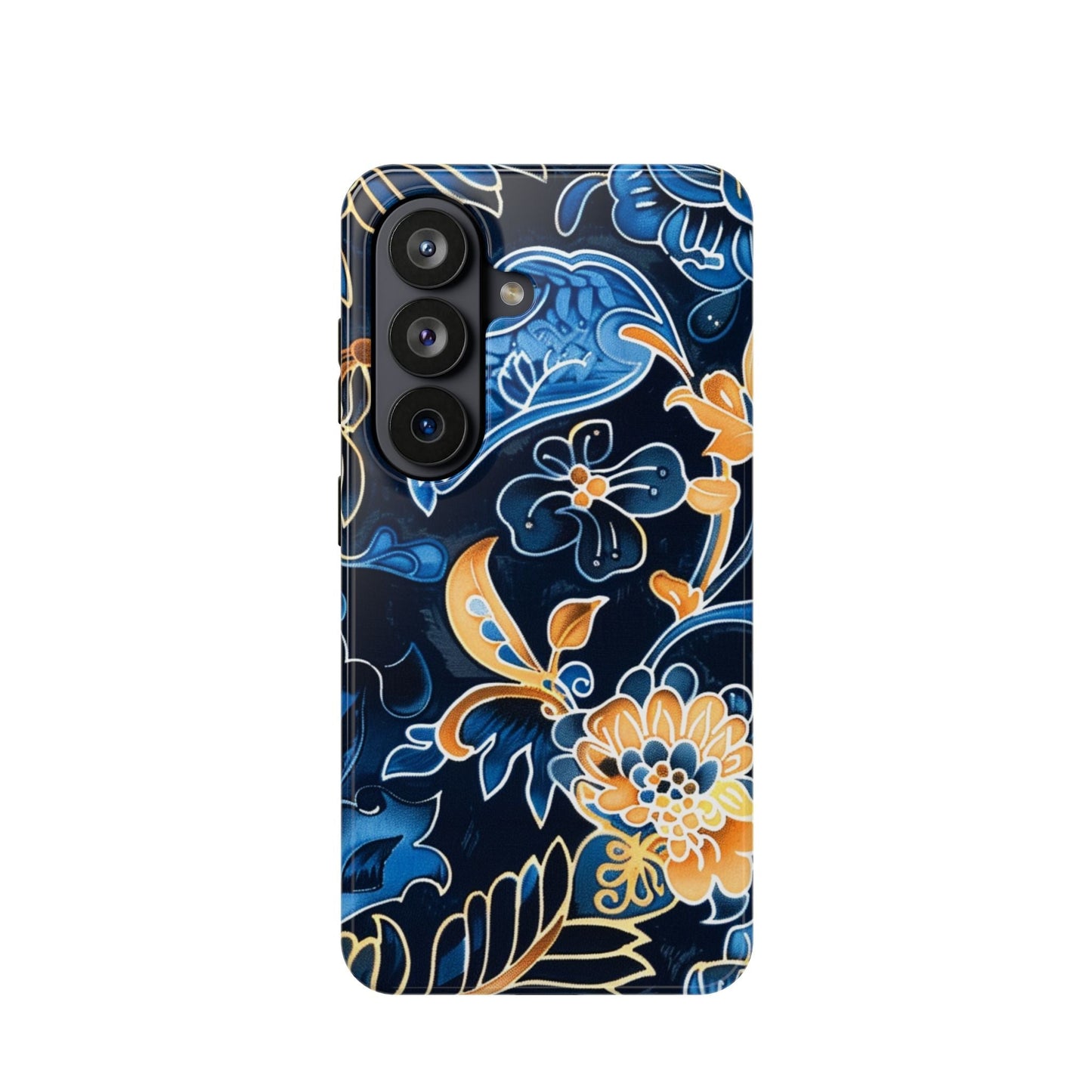 Floral Indigo Pattern Magnetic Impact Phone Case - DIGITAL X