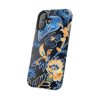 Floral Indigo Pattern Magnetic Impact Phone Case - DIGITAL X