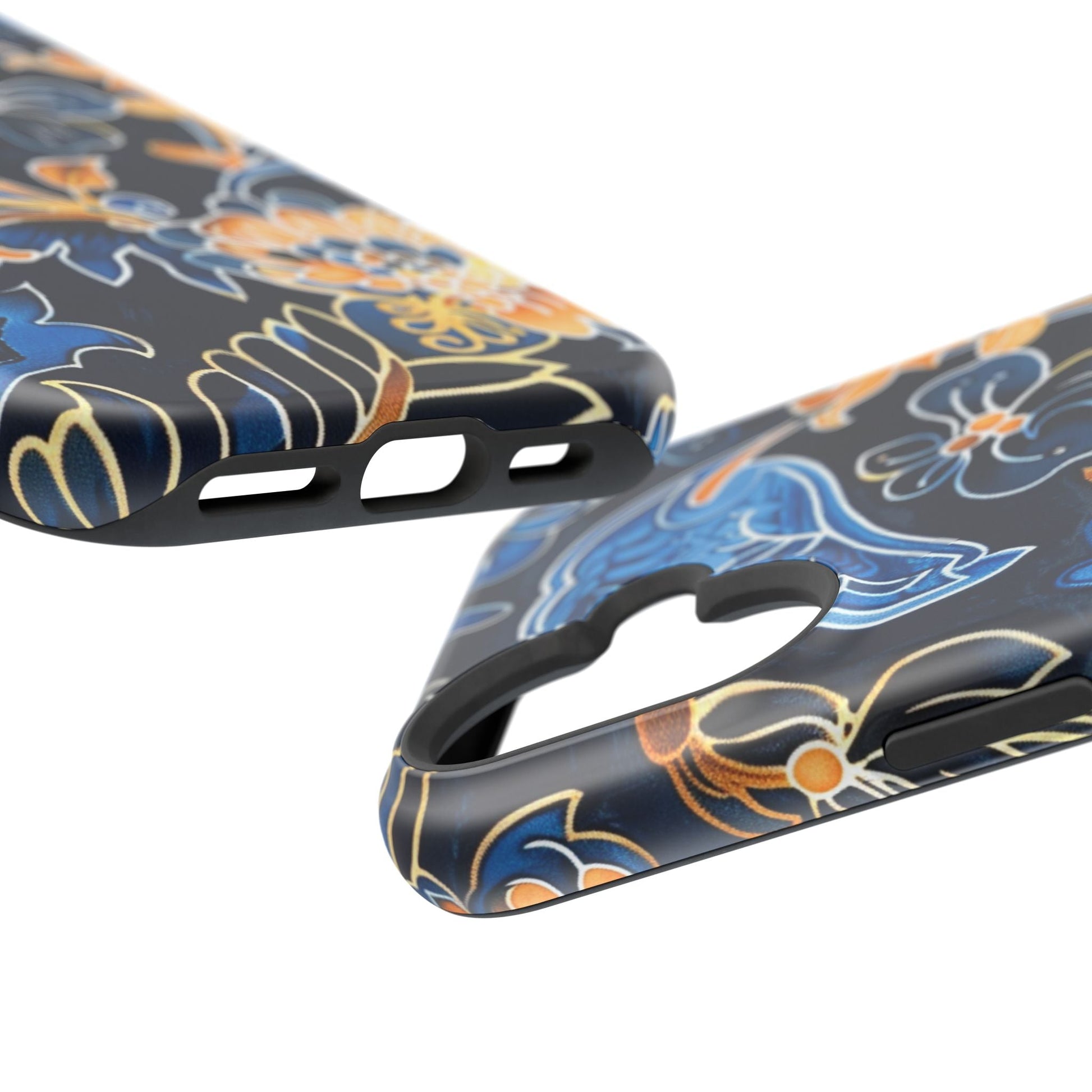 Floral Indigo Pattern Magnetic Impact Phone Case - DIGITAL X