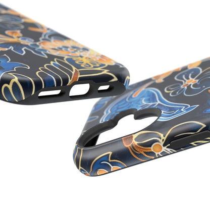 Floral Indigo Pattern Magnetic Impact Phone Case - DIGITAL X