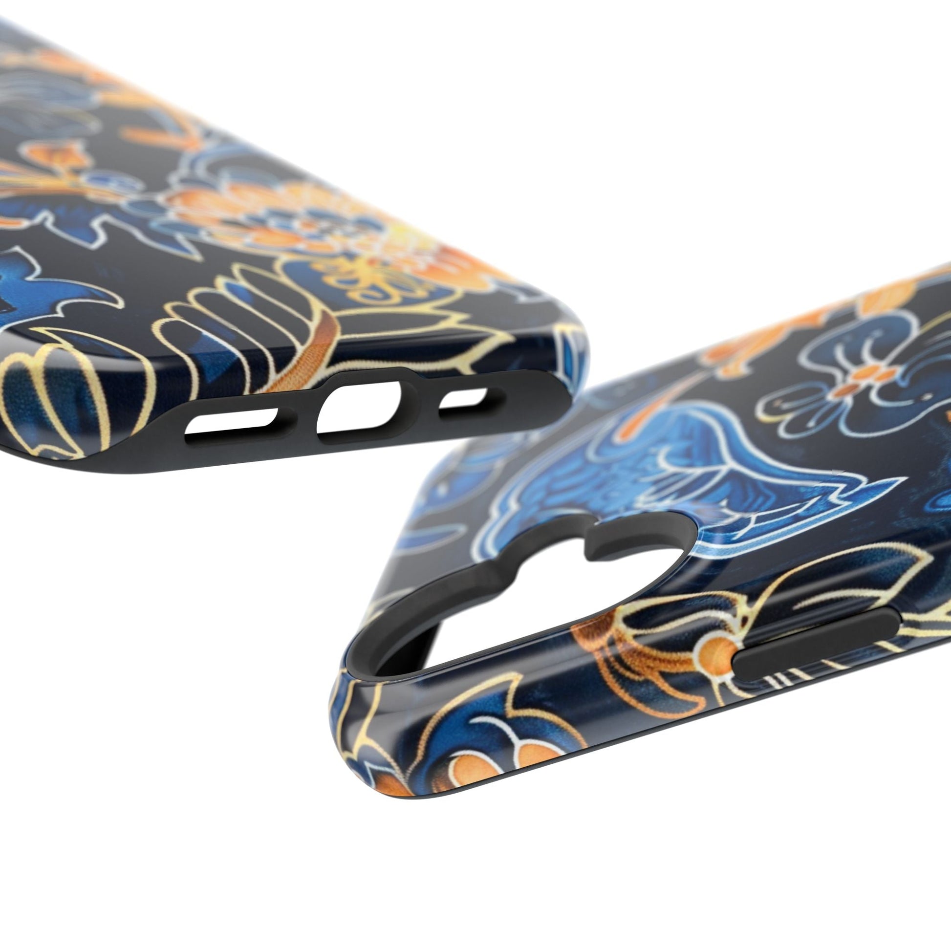 Floral Indigo Pattern Magnetic Impact Phone Case - DIGITAL X
