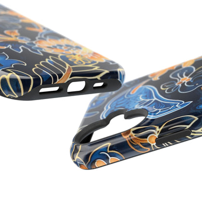 Floral Indigo Pattern Magnetic Impact Phone Case - DIGITAL X