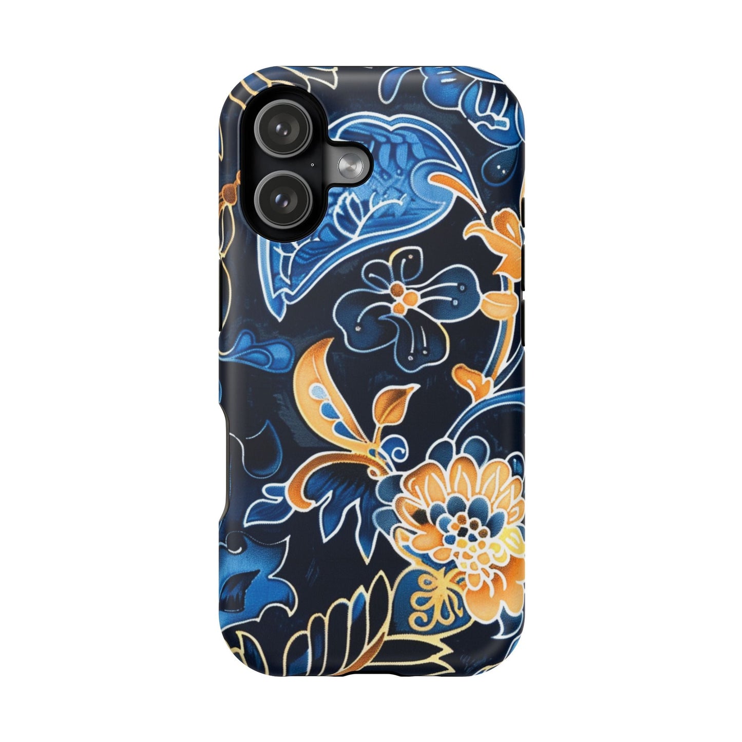 Floral Indigo Pattern Magnetic Impact Phone Case - DIGITAL X