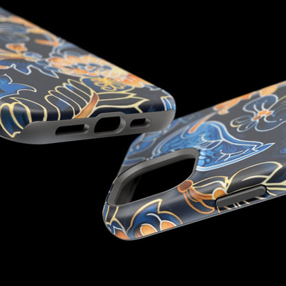 Floral Indigo Pattern Magnetic Impact Phone Case - DIGITAL X