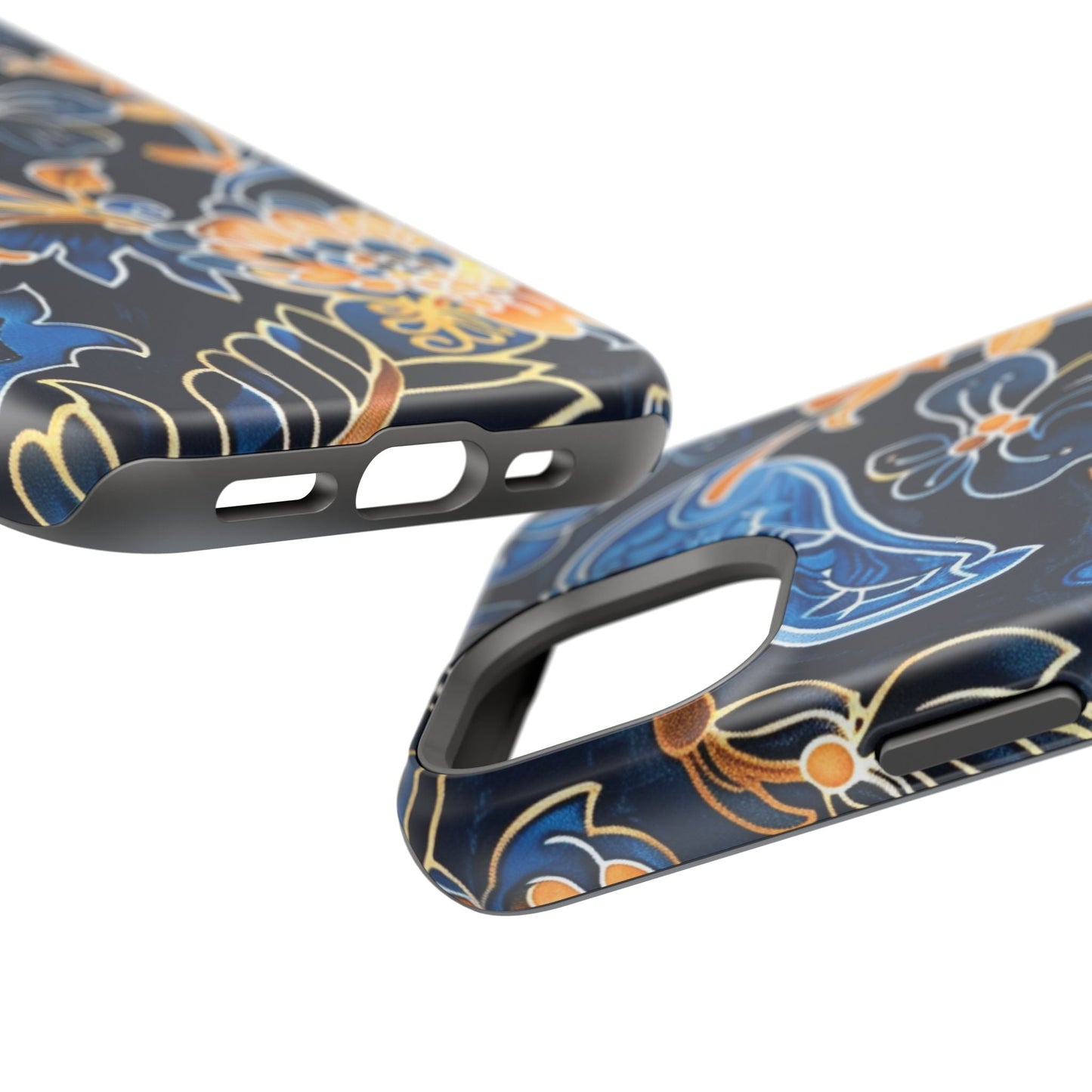 Floral Indigo Pattern Magnetic Impact Phone Case - DIGITAL X