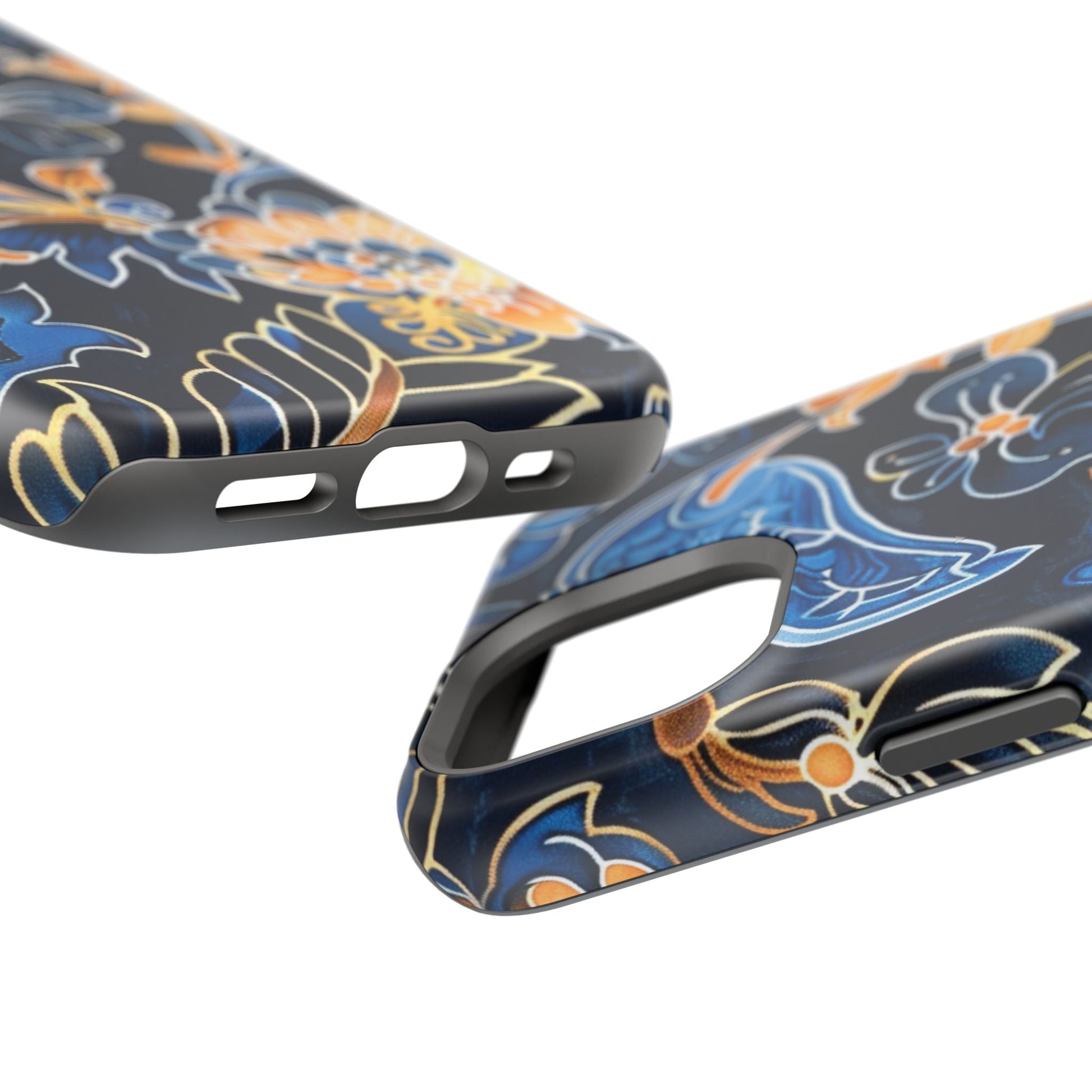 Floral Indigo Pattern Magnetic Impact Phone Case - DIGITAL X