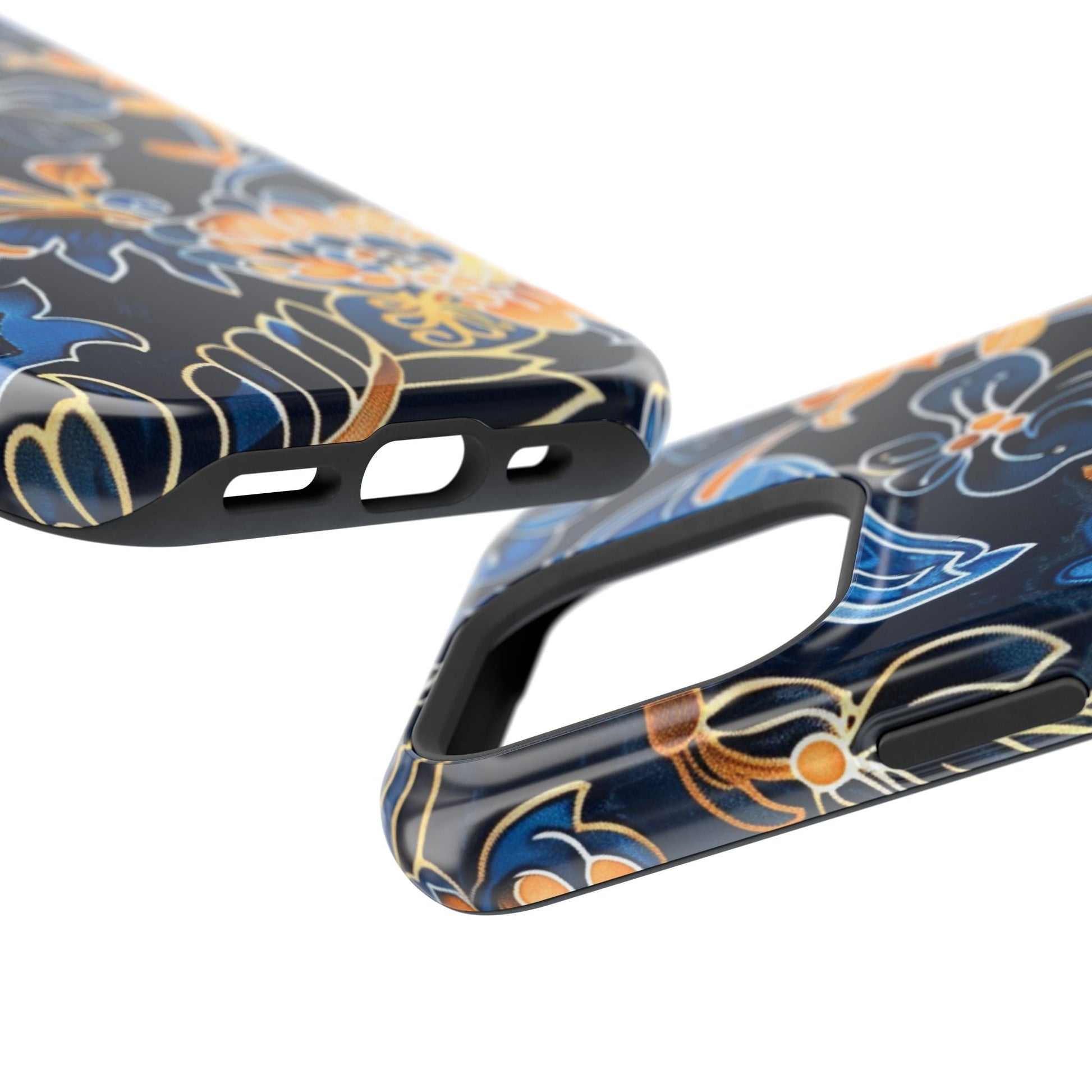 Floral Indigo Pattern Magnetic Impact Phone Case - DIGITAL X
