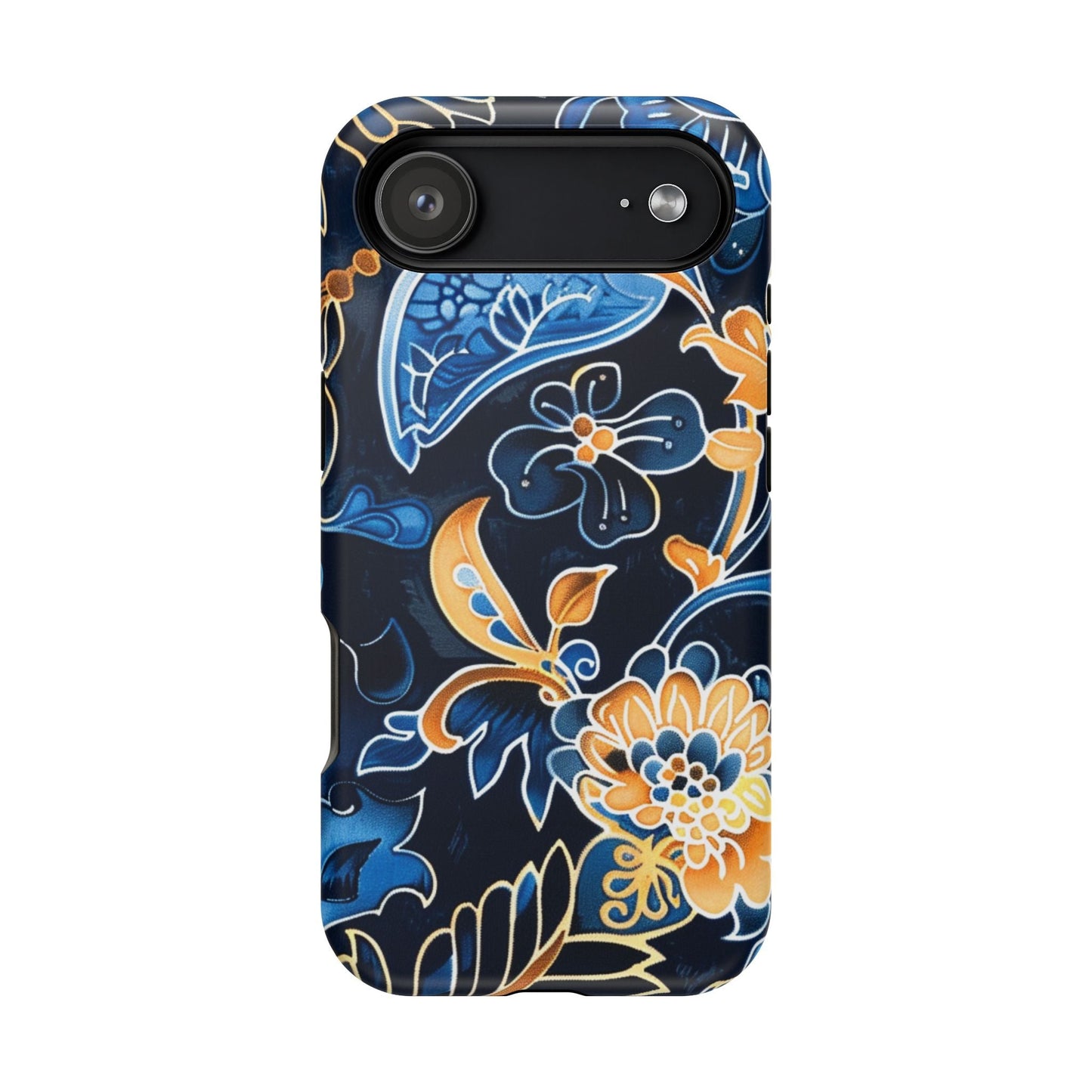 Floral Indigo Pattern Magnetic Impact Phone Case - DIGITAL X