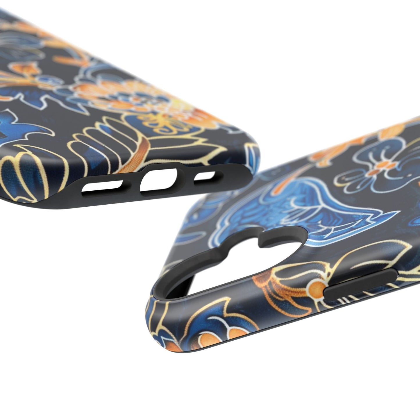 Floral Indigo Pattern Magnetic Impact Phone Case - DIGITAL X