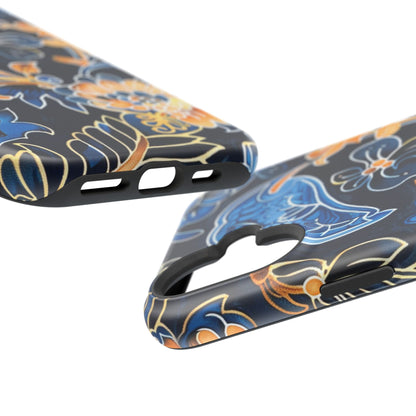 Floral Indigo Pattern Magnetic Impact Phone Case - DIGITAL X