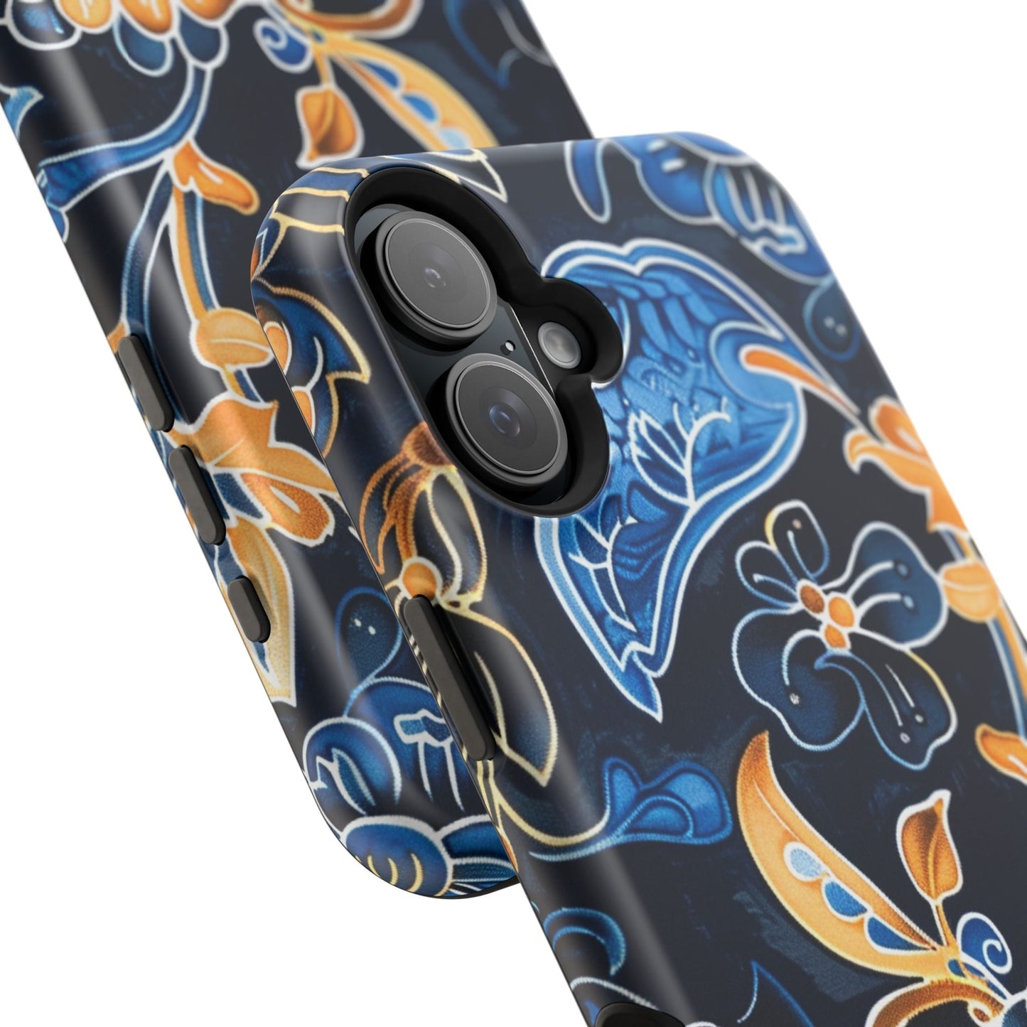 Floral Indigo Pattern Magnetic Impact Phone Case - DIGITAL X
