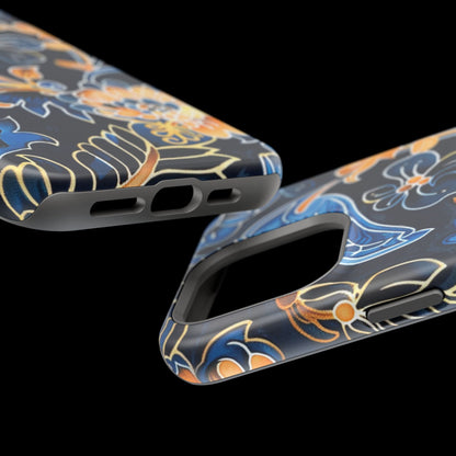 Floral Indigo Pattern Magnetic Impact Phone Case - DIGITAL X