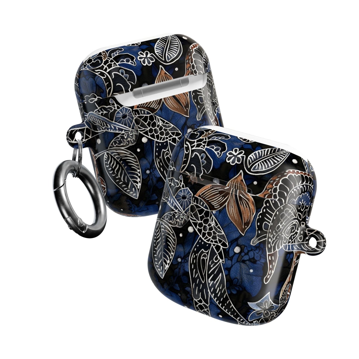 Floral Koi AirPod Case – Blue Watercolor Protective Cover - DIGITAL X