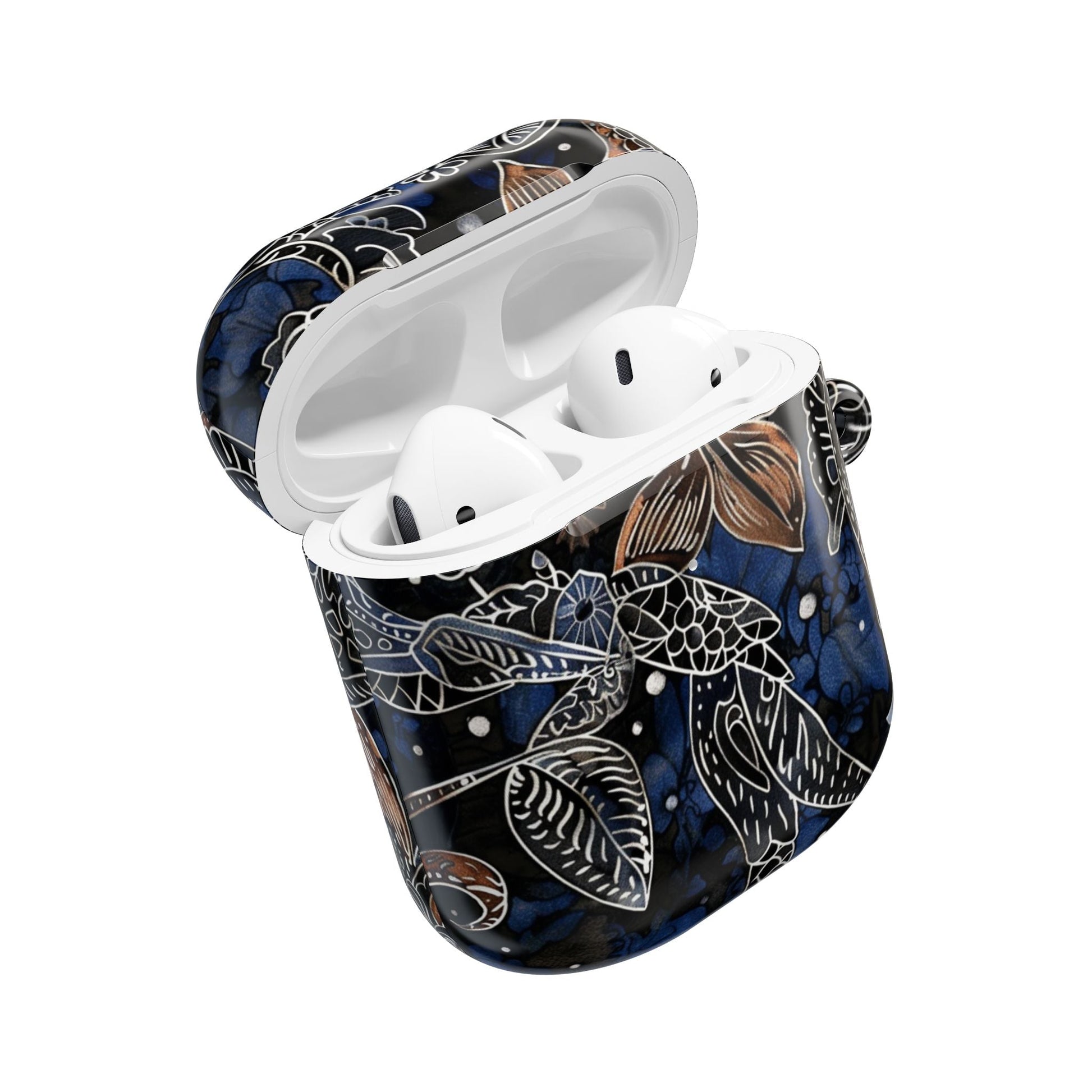 Floral Koi AirPod Case – Blue Watercolor Protective Cover - DIGITAL X