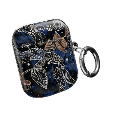 Floral Koi AirPod Case – Blue Watercolor Protective Cover - DIGITAL X