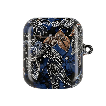 Floral Koi AirPod Case – Blue Watercolor Protective Cover - DIGITAL X