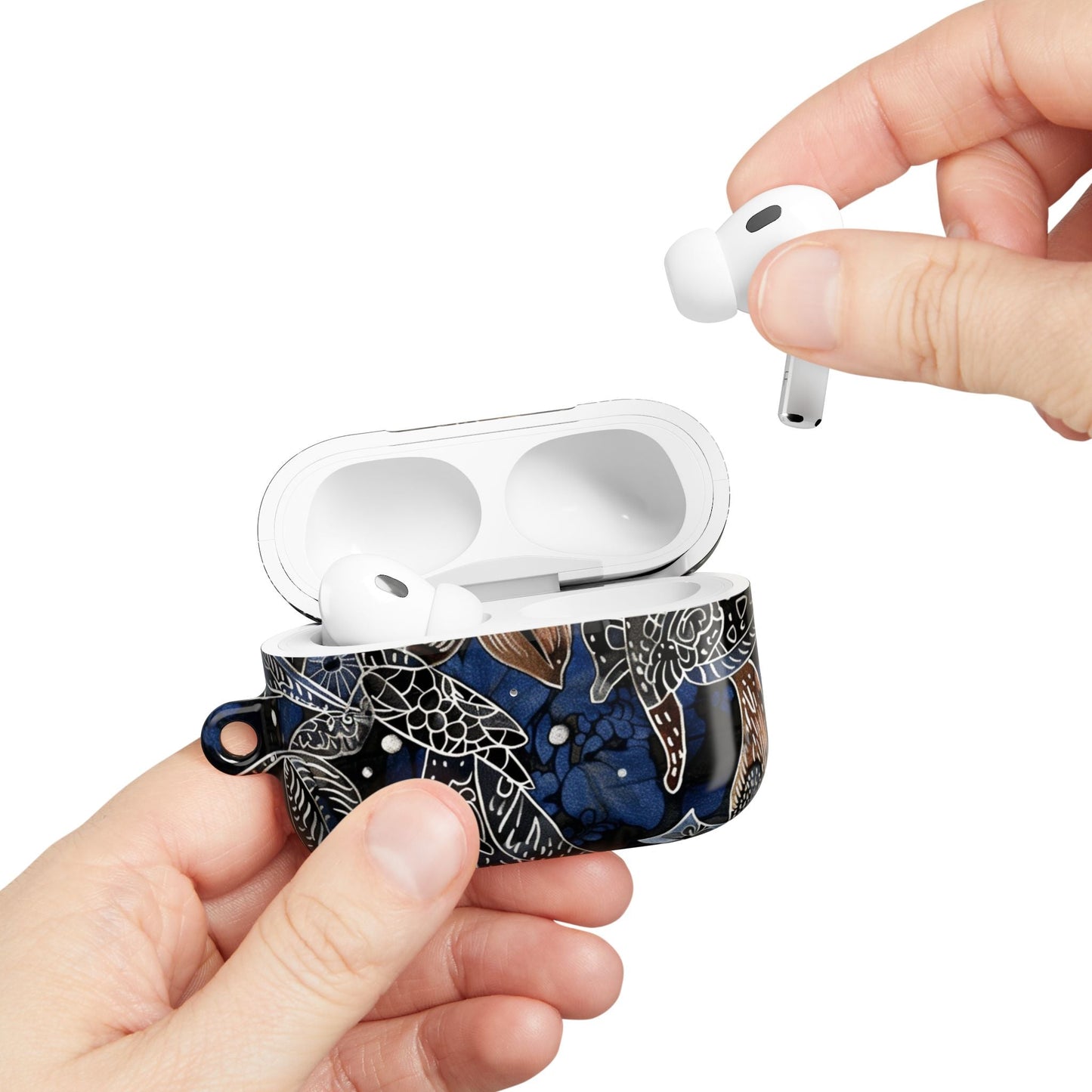 Floral Koi AirPod Case – Blue Watercolor Protective Cover - DIGITAL X