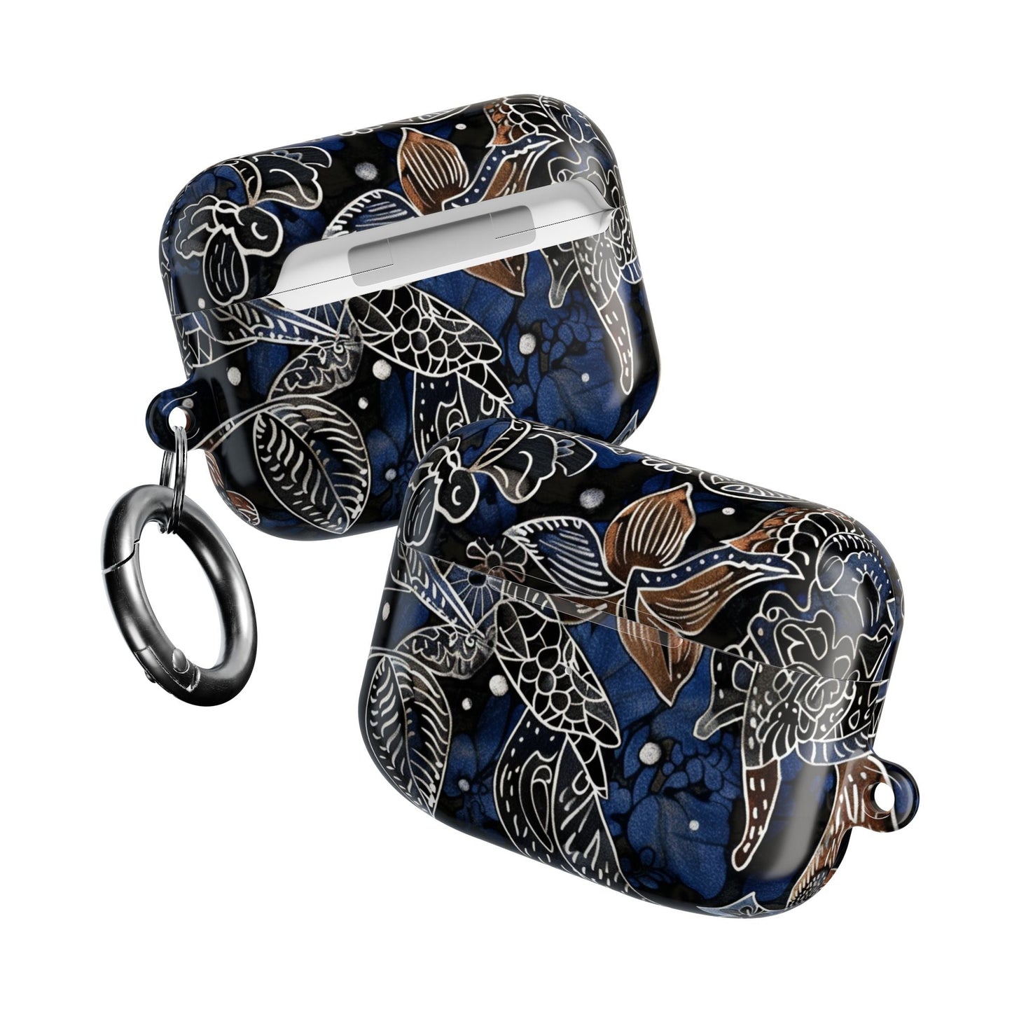 Floral Koi AirPod Case – Blue Watercolor Protective Cover - DIGITAL X