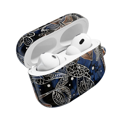 Floral Koi AirPod Case – Blue Watercolor Protective Cover - DIGITAL X