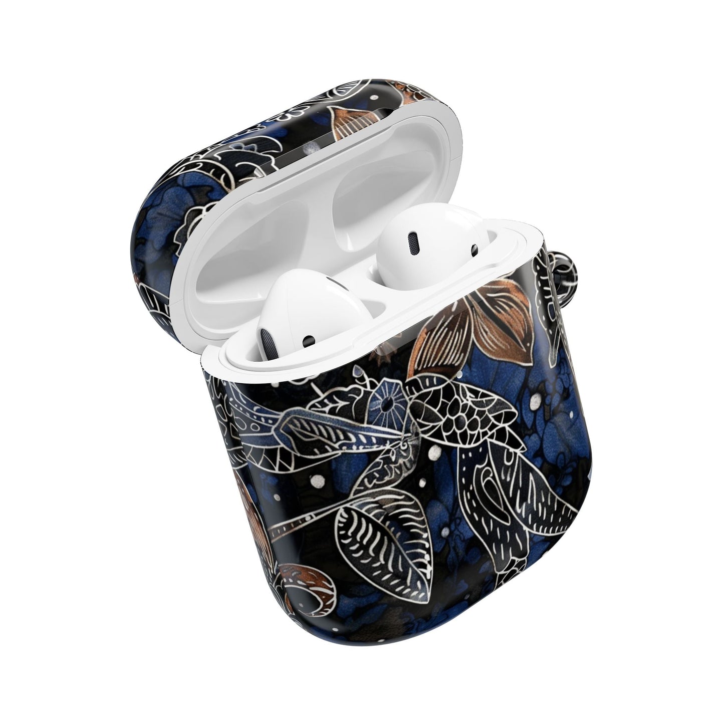 Floral Koi AirPod Case – Blue Watercolor Protective Cover - DIGITAL X