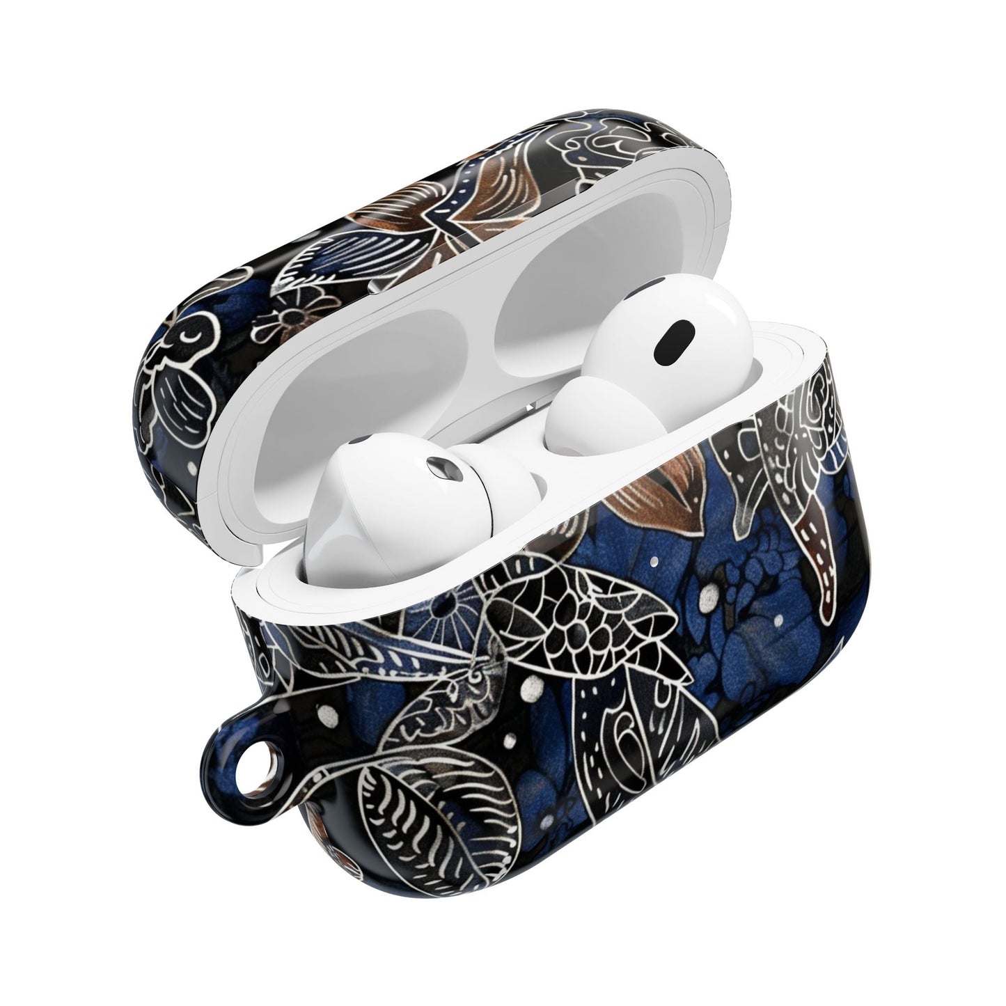 Floral Koi AirPod Case – Blue Watercolor Protective Cover - DIGITAL X