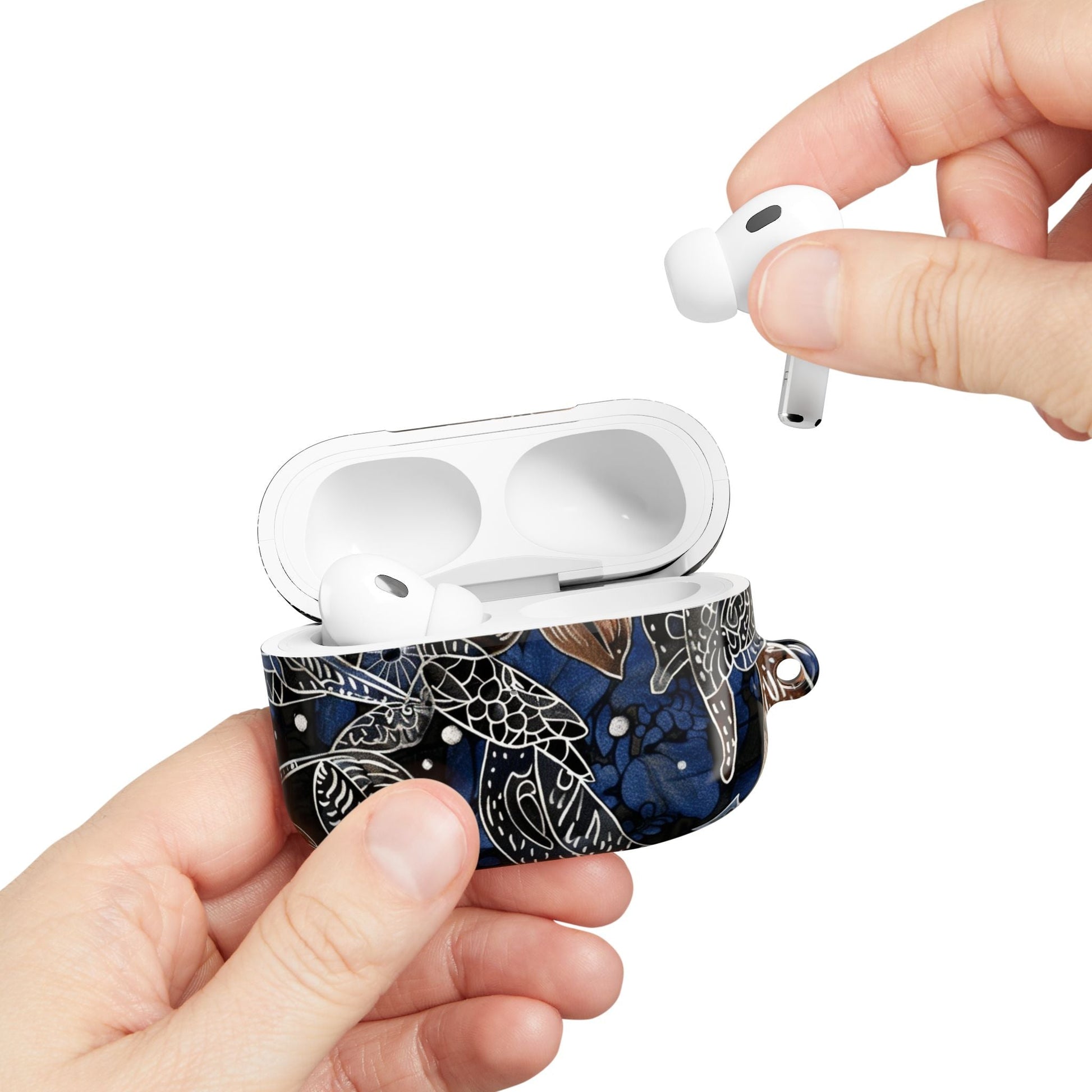 Floral Koi AirPod Case – Blue Watercolor Protective Cover - DIGITAL X