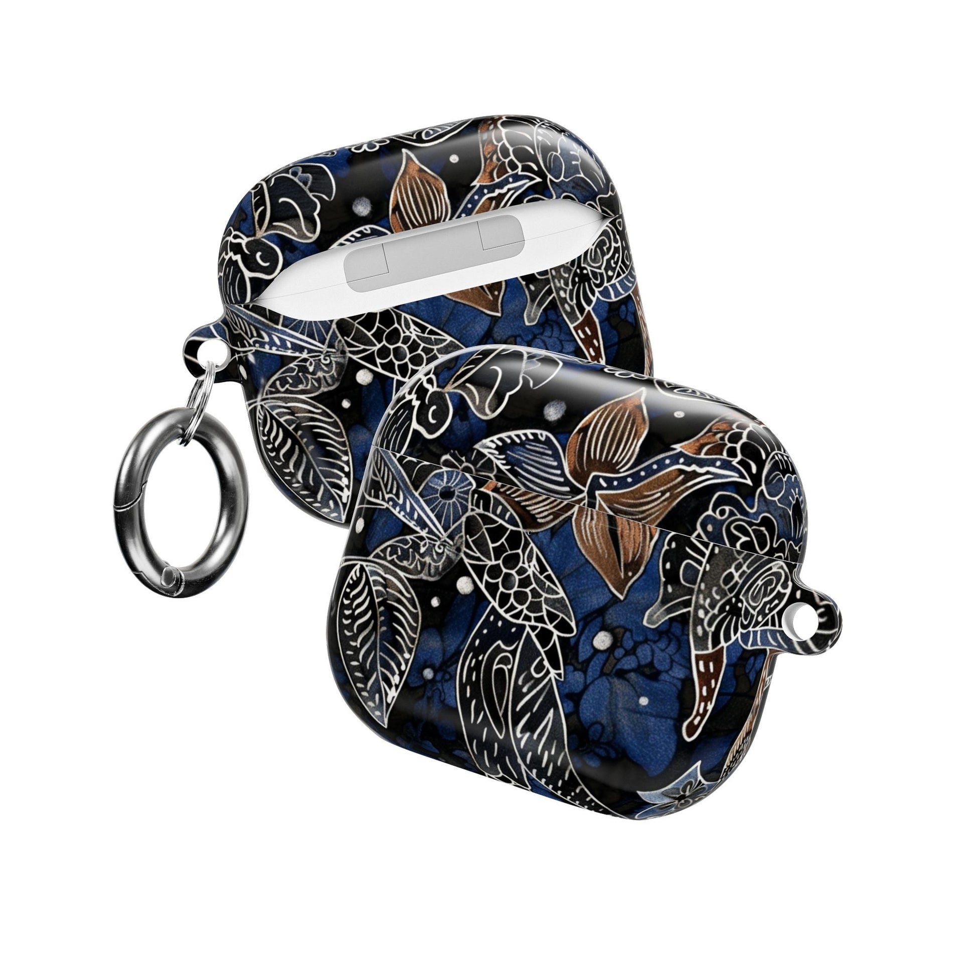 Floral Koi AirPod Case – Blue Watercolor Protective Cover - DIGITAL X