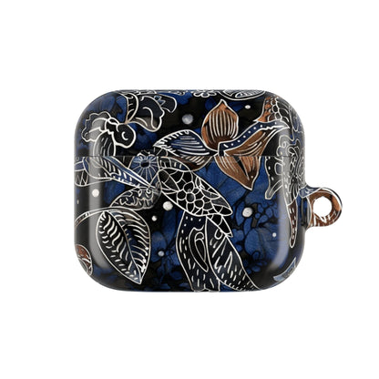 Floral Koi AirPod Case – Blue Watercolor Protective Cover - DIGITAL X