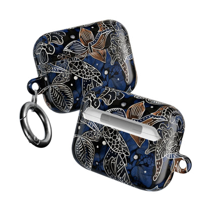 Floral Koi AirPod Case – Blue Watercolor Protective Cover - DIGITAL X