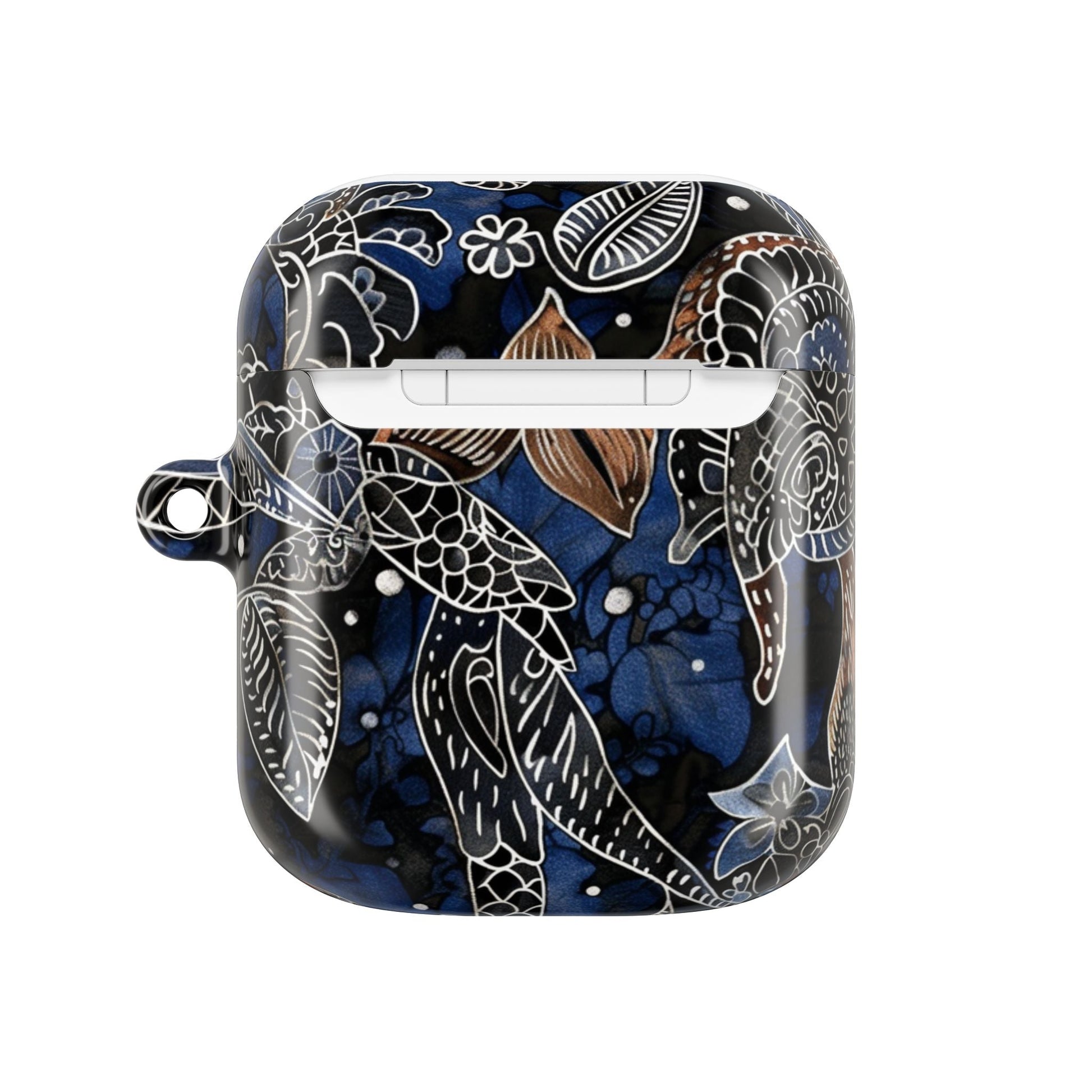 Floral Koi AirPod Case – Blue Watercolor Protective Cover - DIGITAL X