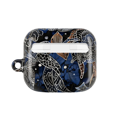 Floral Koi AirPod Case – Blue Watercolor Protective Cover - DIGITAL X