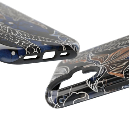 Floral Koi Phone Case — Magnetic Impact - Resistant, Navy Tattoo - Style Design - DIGITAL X