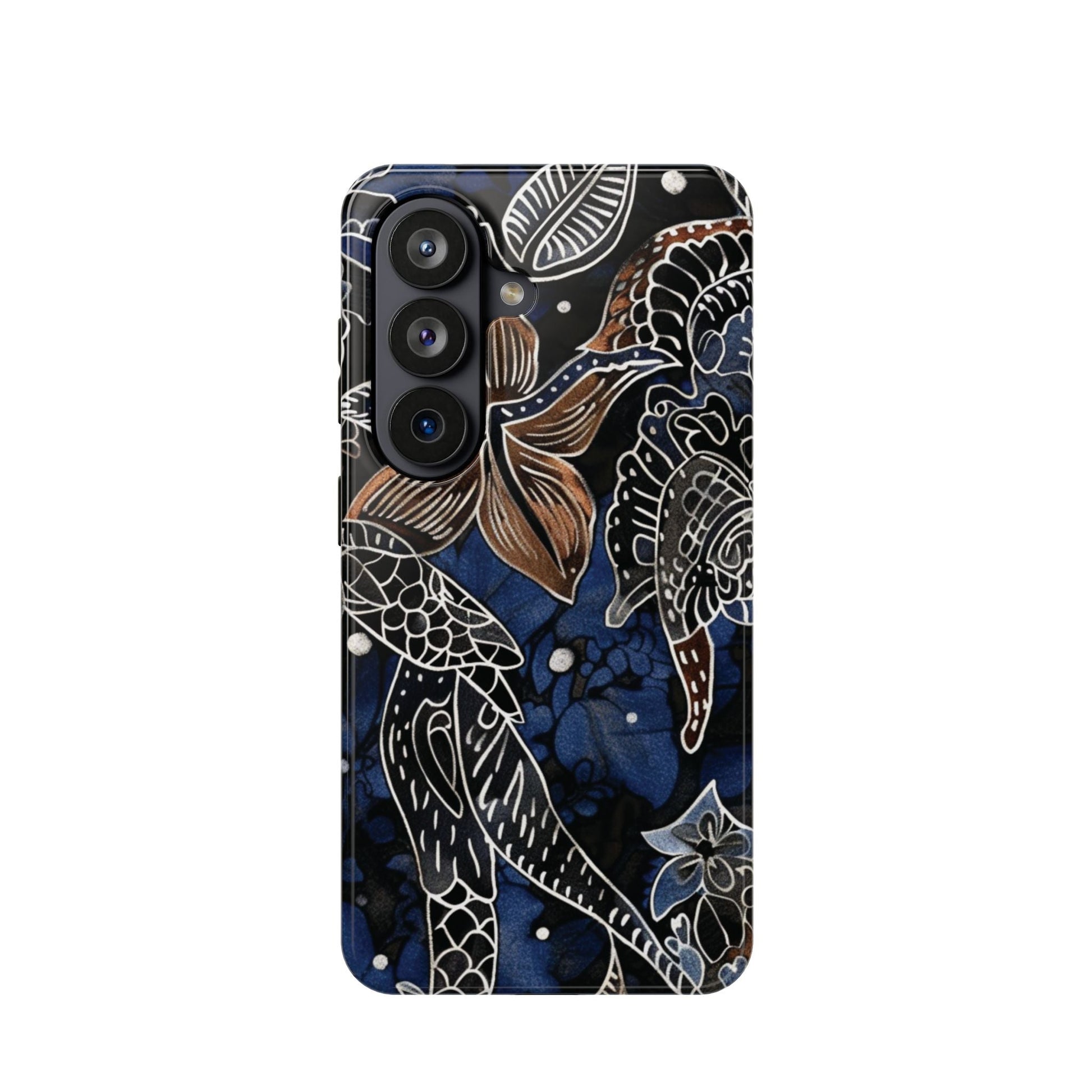 Floral Koi Phone Case — Magnetic Impact - Resistant, Navy Tattoo - Style Design - DIGITAL X