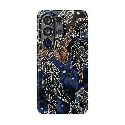 Floral Koi Phone Case — Magnetic Impact - Resistant, Navy Tattoo - Style Design - DIGITAL X