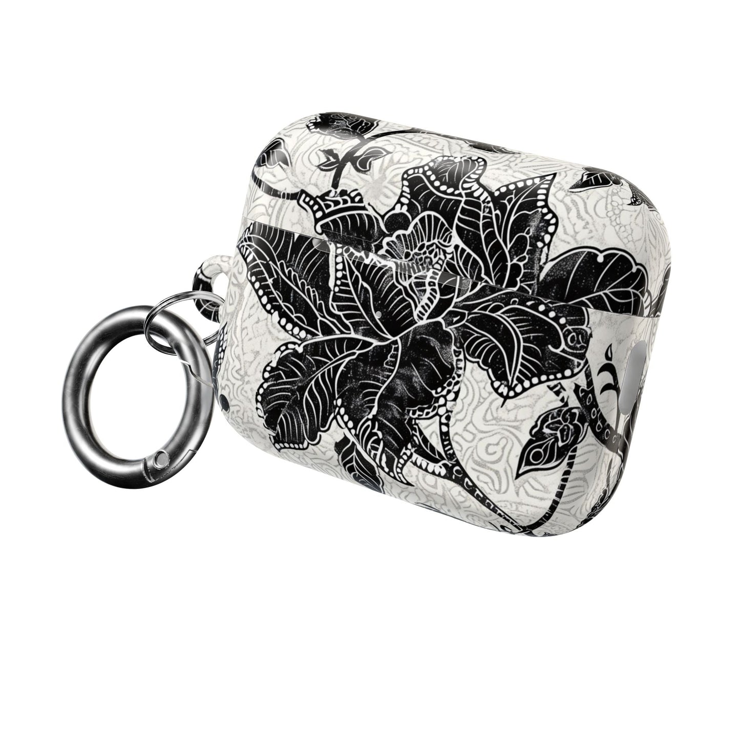 Floral Lace AirPod Case — Black & White Botanical Protective Cover - DIGITAL X