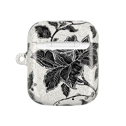 Floral Lace AirPod Case — Black & White Botanical Protective Cover - DIGITAL X