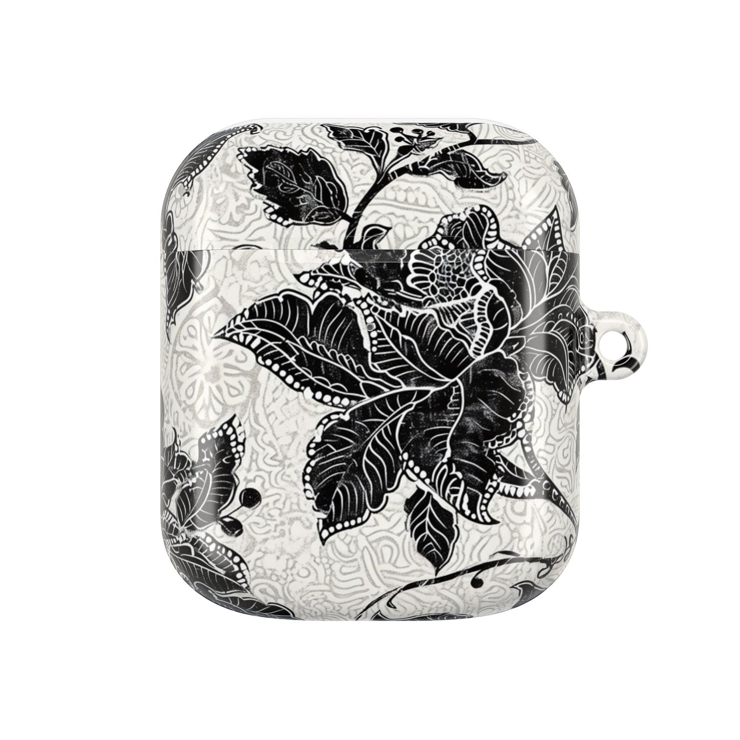 Floral Lace AirPod Case — Black & White Botanical Protective Cover - DIGITAL X