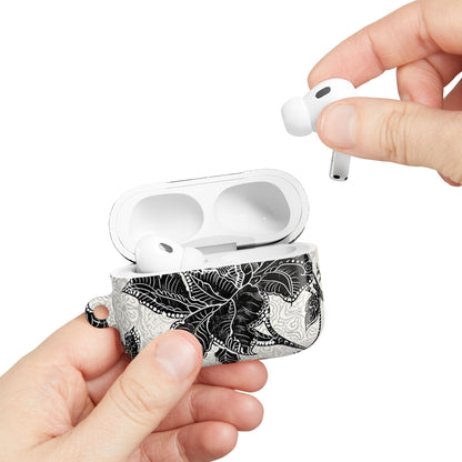 Floral Lace AirPod Case — Black & White Botanical Protective Cover - DIGITAL X