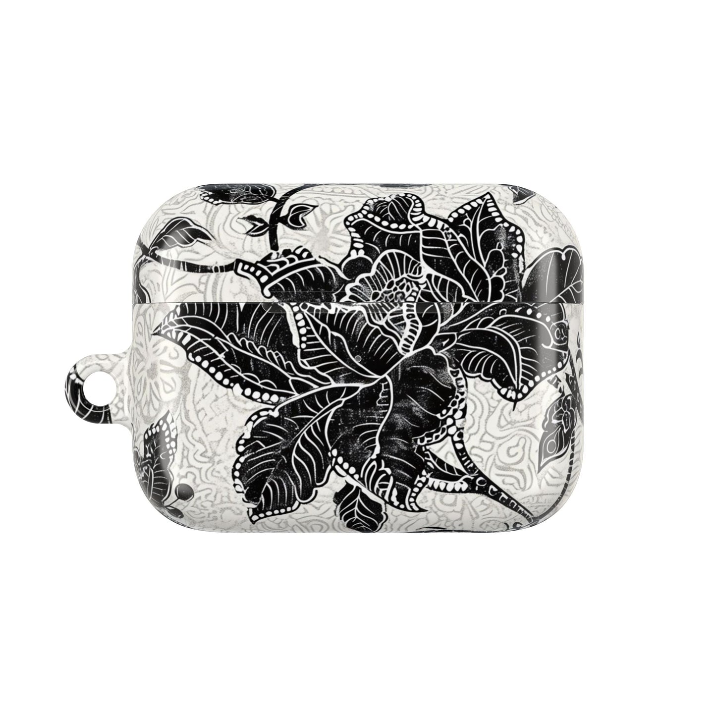 Floral Lace AirPod Case — Black & White Botanical Protective Cover - DIGITAL X