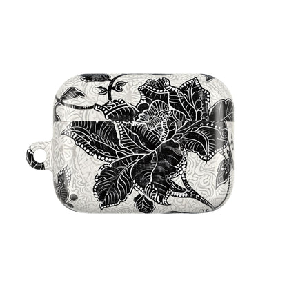 Floral Lace AirPod Case — Black & White Botanical Protective Cover - DIGITAL X