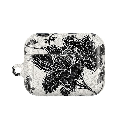 Floral Lace AirPod Case — Black & White Botanical Protective Cover - DIGITAL X