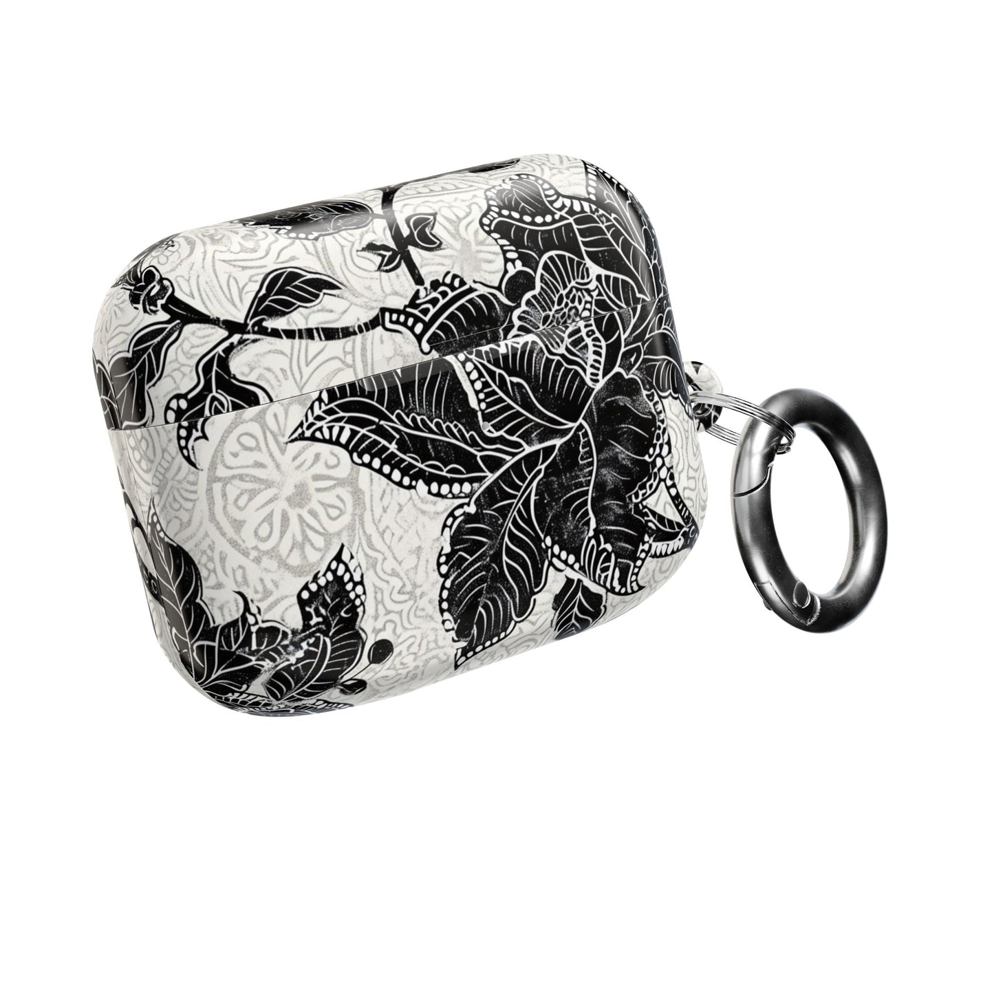 Floral Lace AirPod Case — Black & White Botanical Protective Cover - DIGITAL X