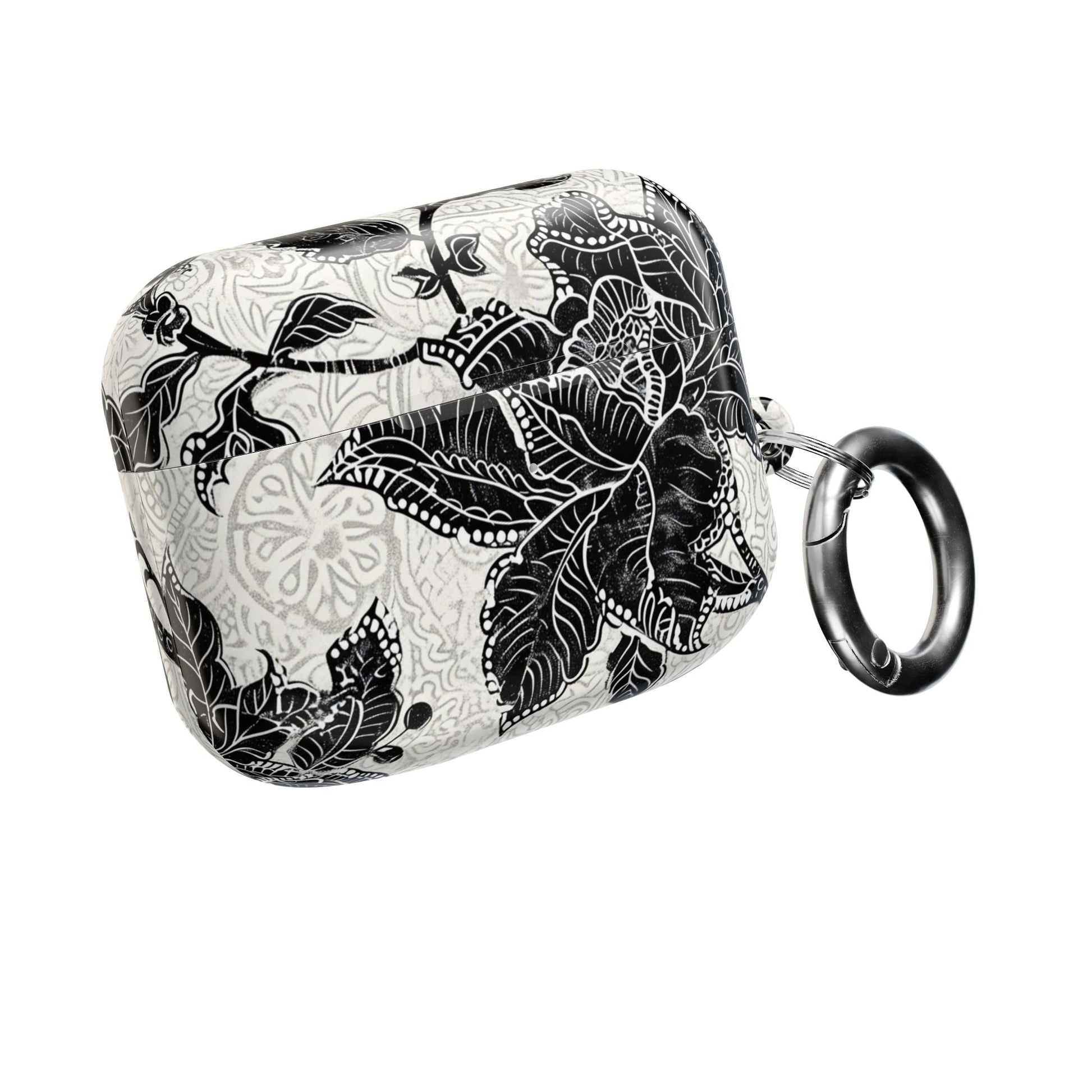 Floral Lace AirPod Case — Black & White Botanical Protective Cover - DIGITAL X